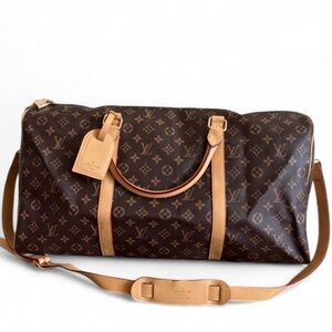 Louis Vuitton Monogram Keepall Bandouliere 50 Duffel Bag